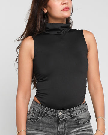 Turtleneck sleeveless bodysuit